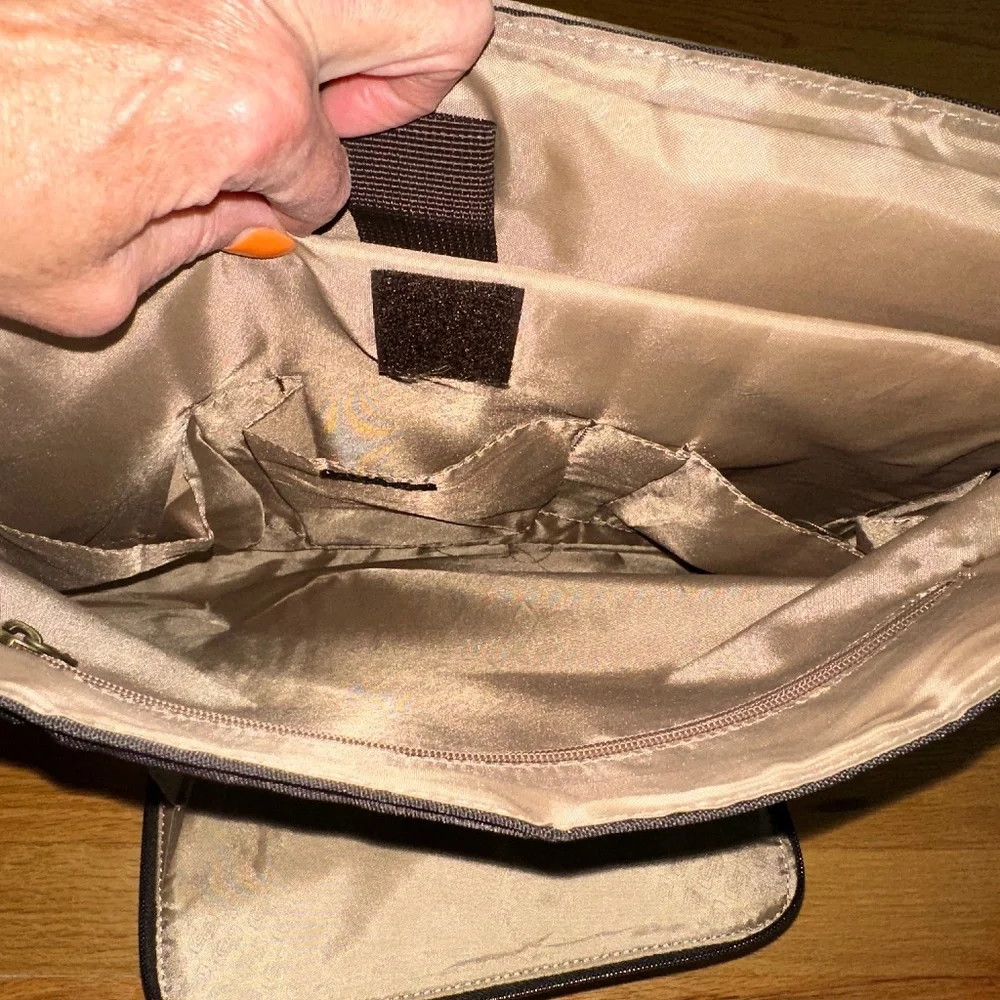 Solo Brown Leather Nylon Messenger Bag